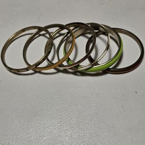Lot of 6 Vintage Brass Bangle Bracelets